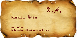 Kungli Ádám névjegykártya